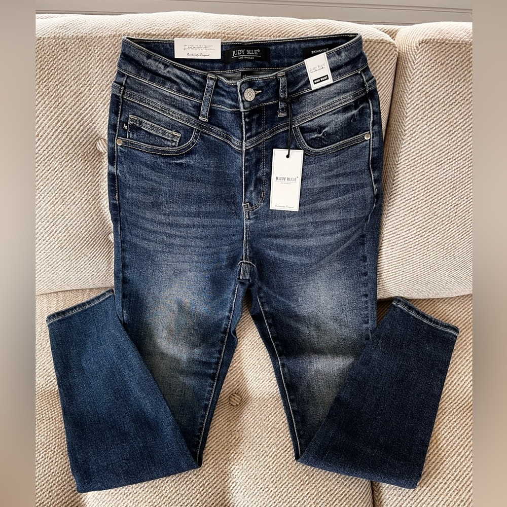 NWT Judy Blue Women's High Rise Front Yoke Skinny Denim 5/27